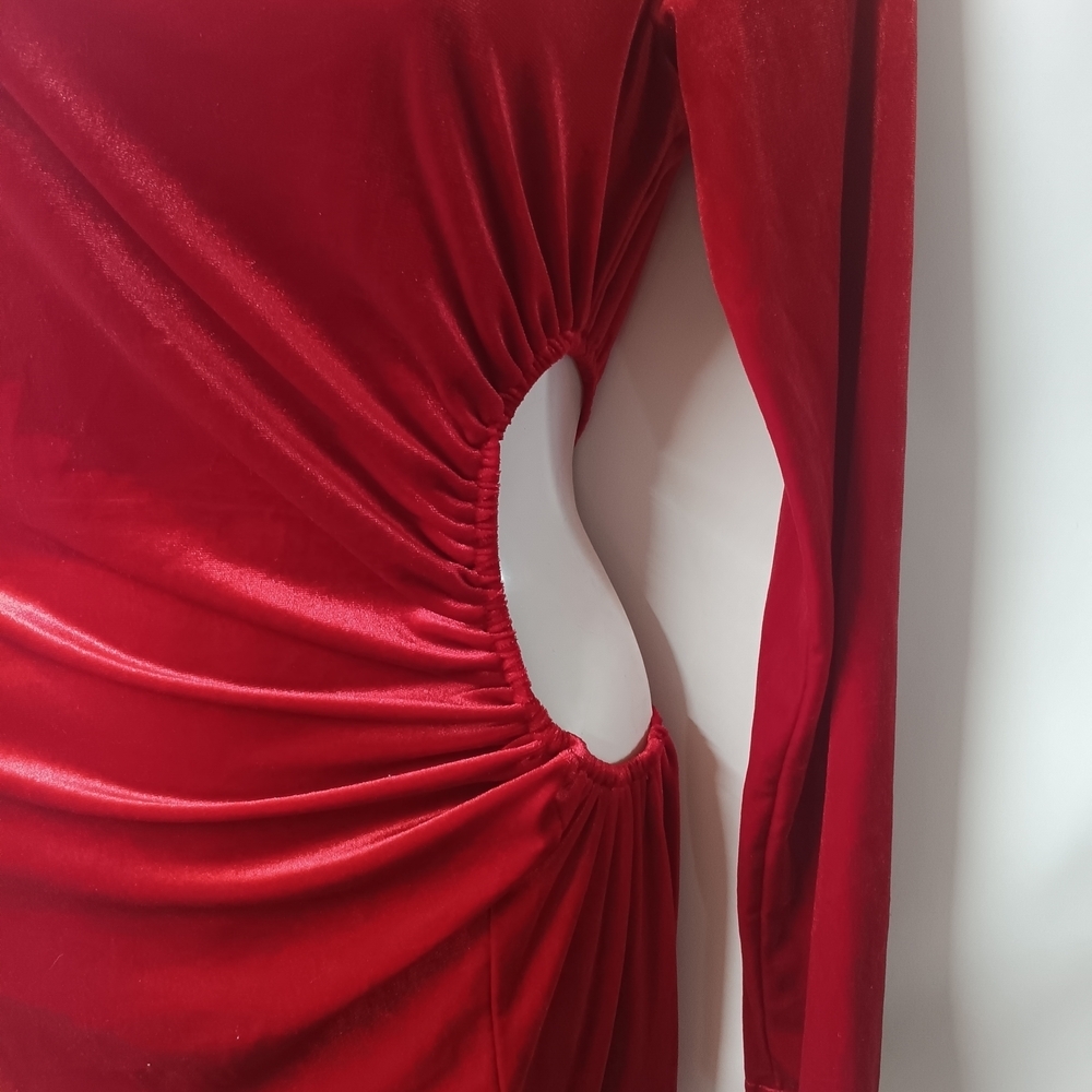 Luxurious Scarlet Velvet Gown - Picture 8 of 11